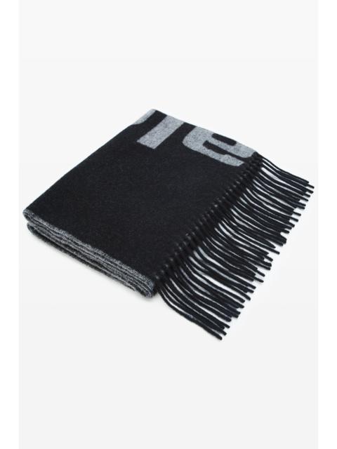 Alexander Wang logo jacquard scarf in wool cashmere