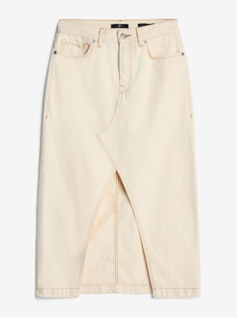 7 For All Mankind Denim Midi Skirt in Solitary Star