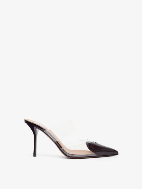 Alaïa Coeur 90 aubergine patent mules pumps