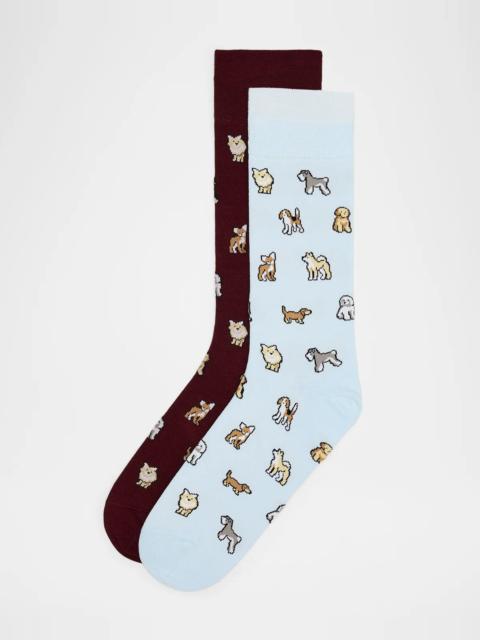 Paul Smith Kyoto 2-Pack Printed Cotton-Blend Crew Socks