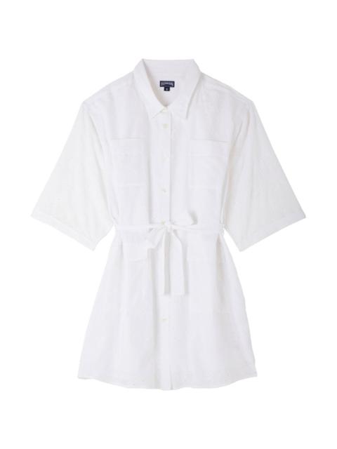 Vilebrequin Women Cotton Shirt Dress Broderies Anglaises