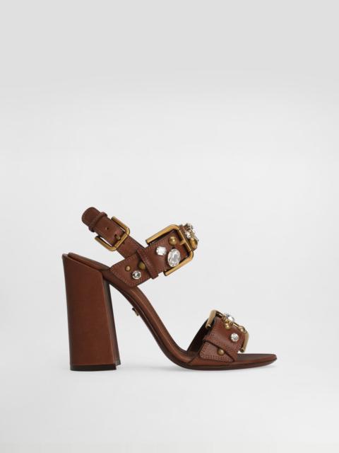 Dolce & Gabbana Cowhide keira sandals with embellishements