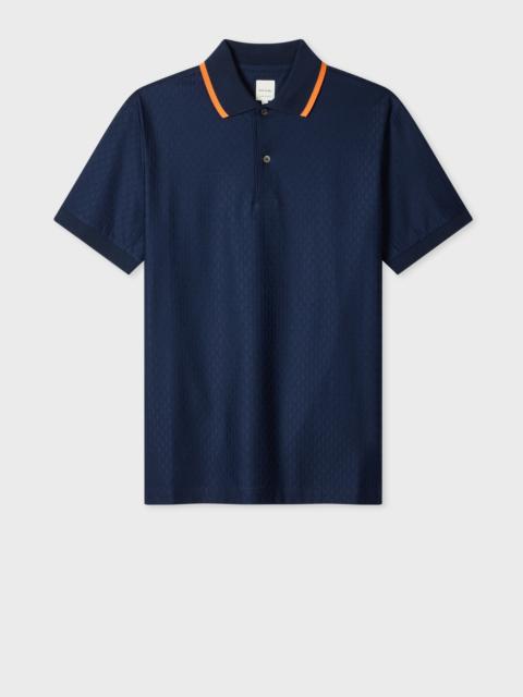 Paul Smith Navy Textured-Cotton Polo Shirt