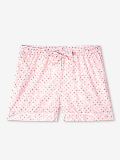 Derek Rose Women's Lounge Shorts Ledbury 56 Cotton Batiste Pink