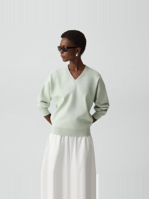 Theory V-Neck Sweatshirt in Light Bilen