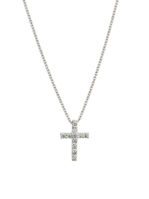 ROBERTO COIN Women's Tiny Treasures Small Cross 18K White Gold, Ruby & 0.10 TCW Diamond Necklace - White Gold