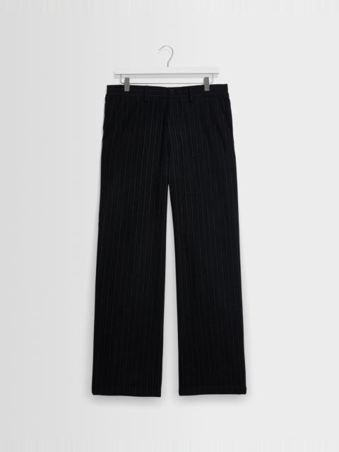 Wax London Malham - Black Italian Flannel Stripe Trouser