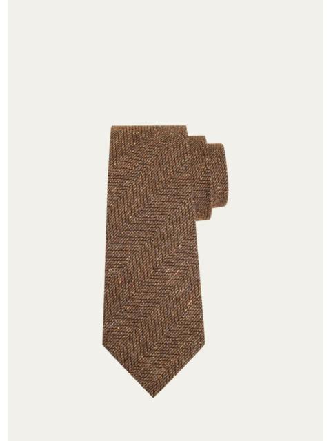ZEGNA Men's Maxi-Herringbone Silk Tie