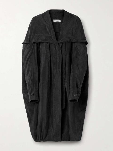 Another Tomorrow Oversized hooded TENCEL™ Lyocell jacket Black