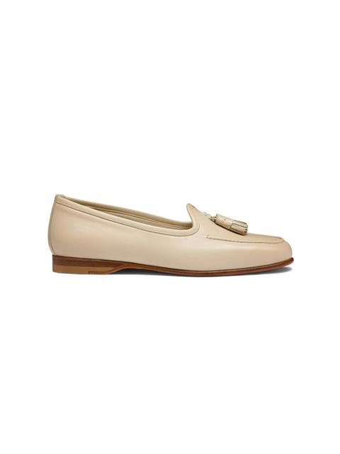 Women's white leather Andrea tassel loafer