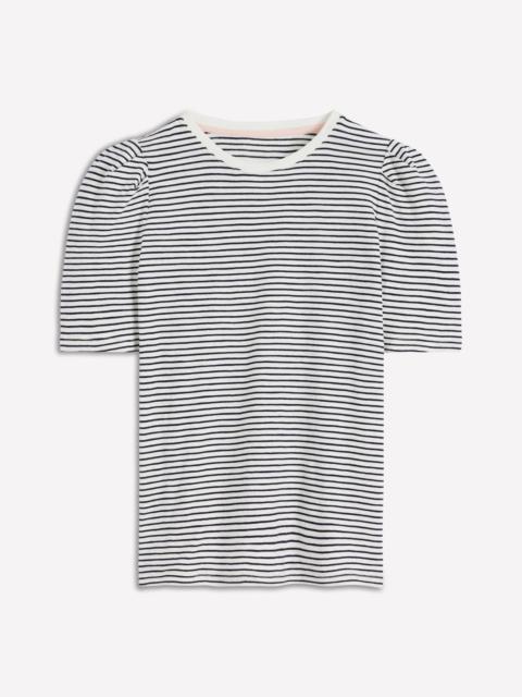 BODEN Sophie Puff Sleeve T-shirt-Navy and Ivory Stripe