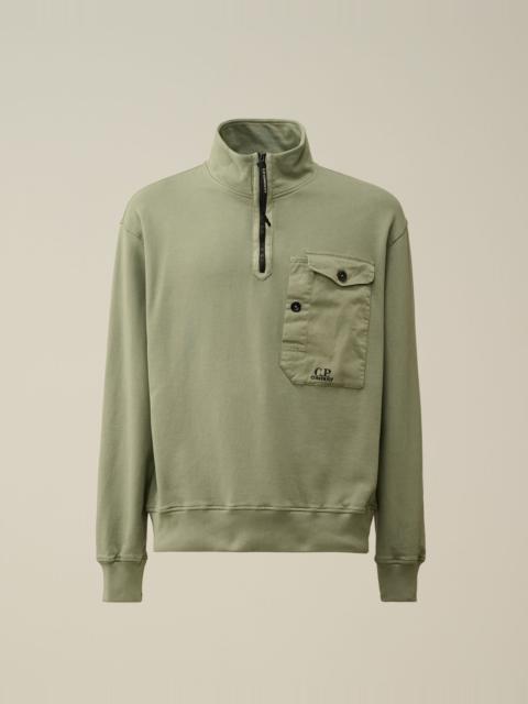 C.P. Company Cotton Fleece Mixed Zipped Sweatshirt