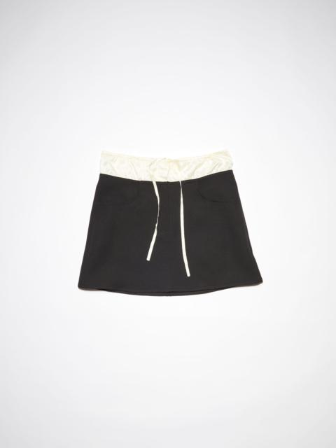 Acne Studios Satin contrast suit skirt - Black