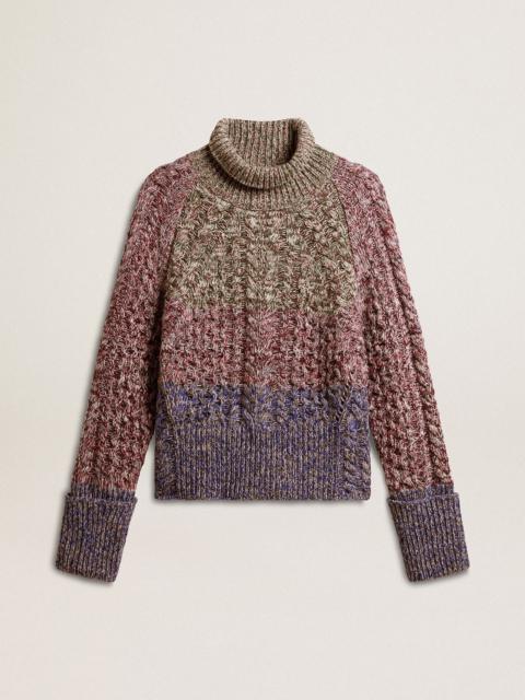 Golden Goose Women's multicolored high neck sweater with mouliné yarn