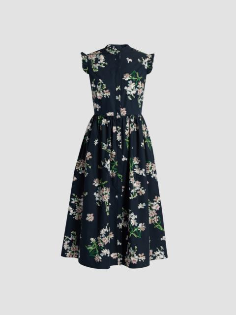 Erdem FLORAL COTTON SLEEVELESS MIDI DRESS