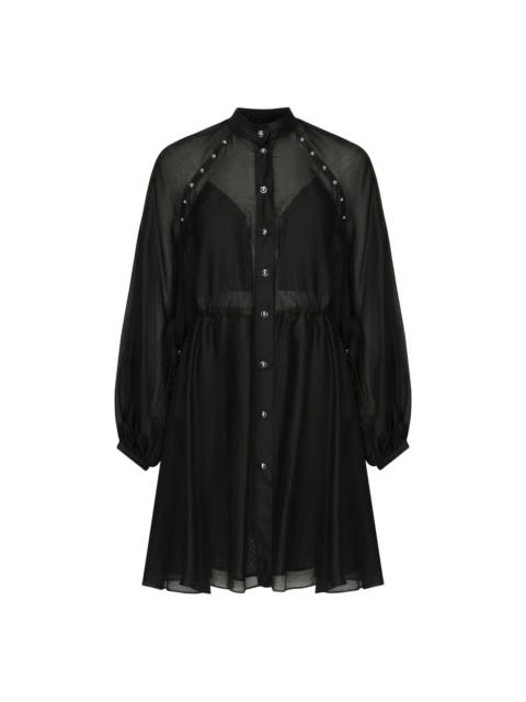 skull-embellished mini dress
