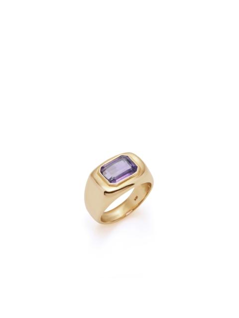 GABRIELA HEARST Large Ring in 18K Yellow Gold & Amethyst Stone