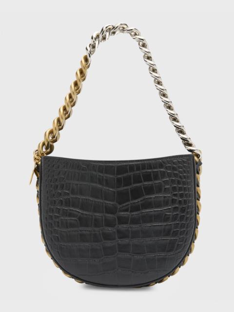 Stella McCartney Frayme Croco Recycled Small Shoulder Bag