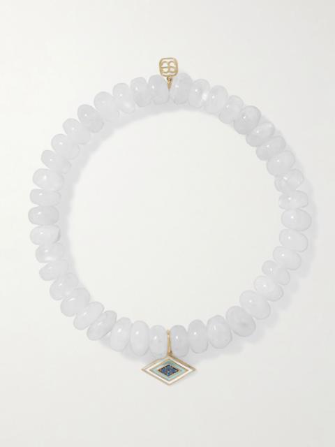 SYDNEY EVAN 14-karat gold, enamel, moonstone and sapphire bracelet Gold