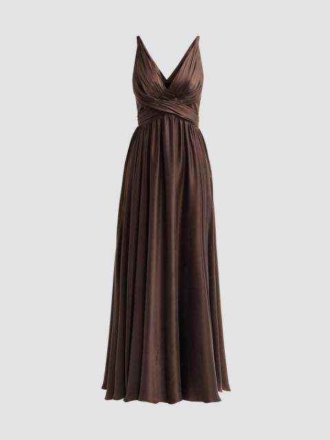 Zimmermann Women's Draped Silk Maxi Dress - Bitter Chocolate