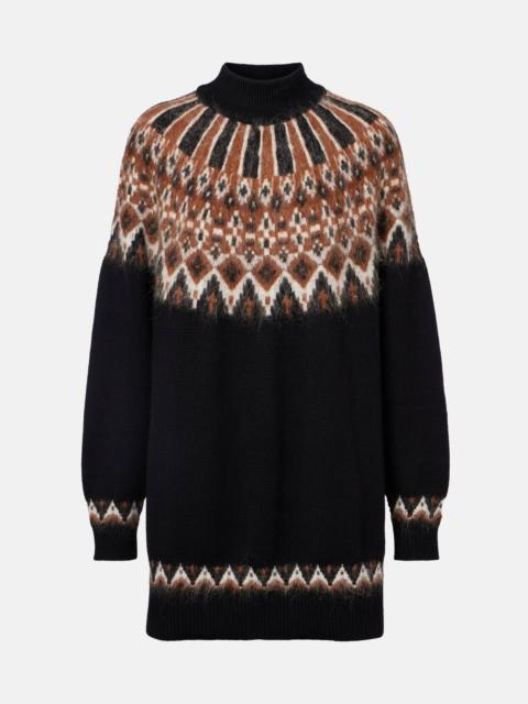 STAUD Liza Fair Isle wool-blend sweater dress