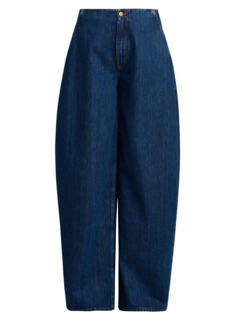 Jil Sander Women's Oversized Denim Barrel-Leg Trousers - Medium Denim
