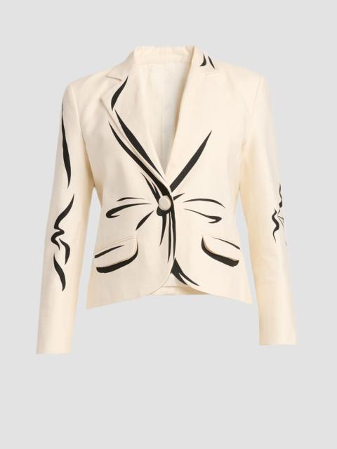 Moschino Women's Trompe-L'oeil Tailored Cotton Jacket - Multi White