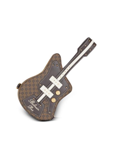Balmain Guitar Bag clutch with leather and monogram detailing