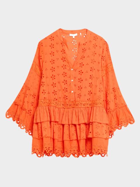 RAMY BROOK Roxanne Eyelet Mini Sun Dress