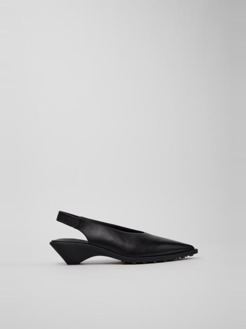 CAMPER Anita Black Leather Semi-Open Shoes for Women.