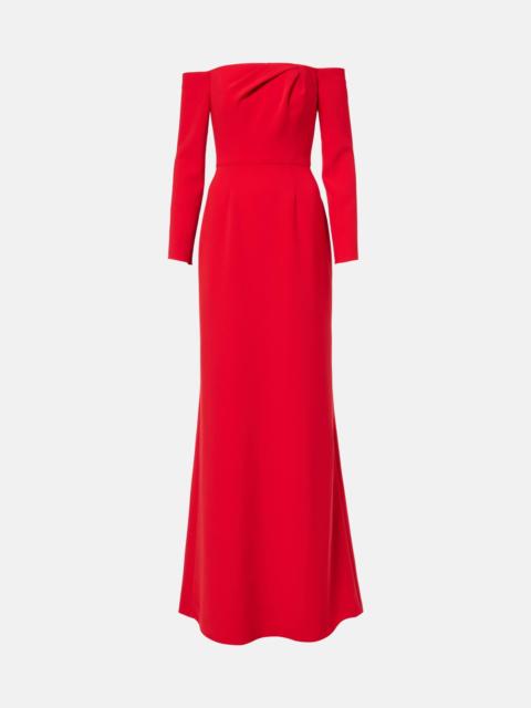 CAROLINA HERRERA draped off-shoulder gown