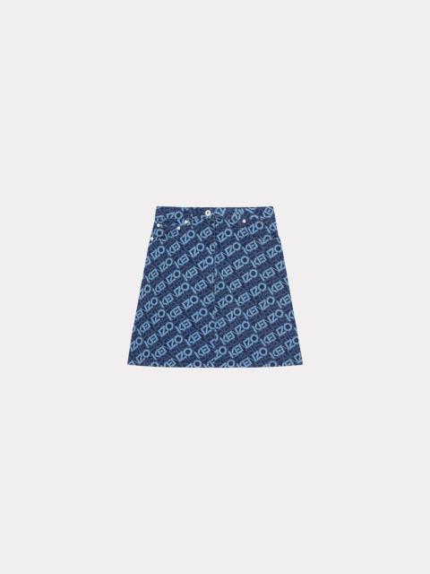 KENZO 'Monogram' short denim skirt