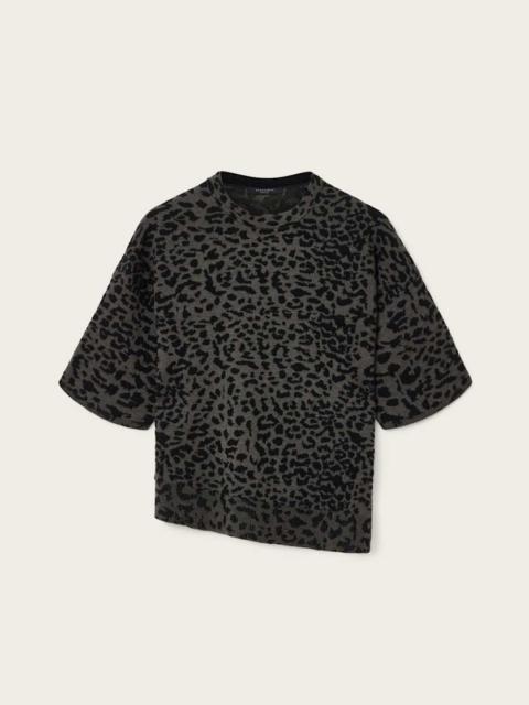 ALLSAINTS LENNY LEOPARD PRINT WOOL T-SHIRT