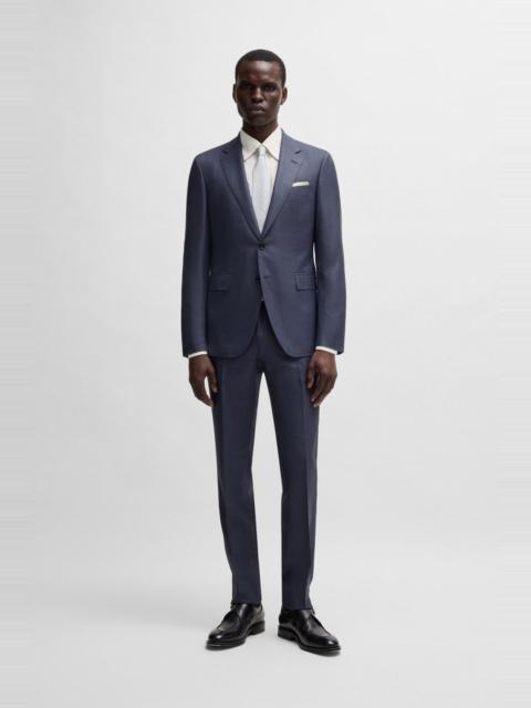 BOSS SLIM-FIT SUIT IN PATTERNED WOOL AND SILK