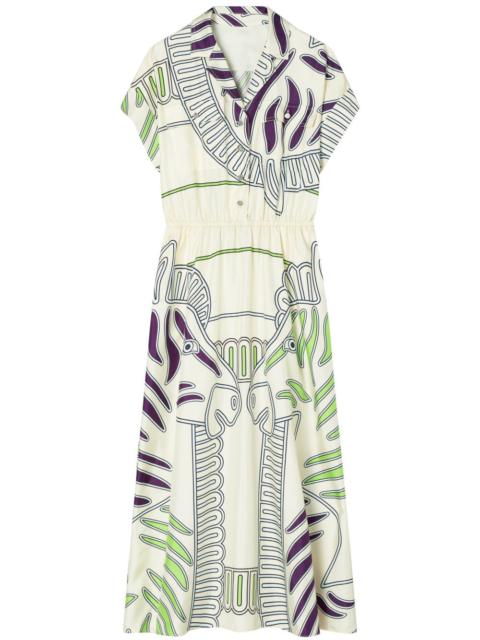 TORY BURCH printed silk twill shirtdress