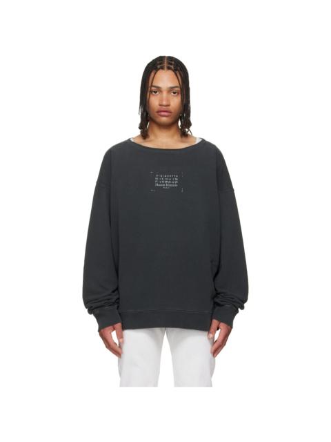 Maison Margiela Black Printed Logo Sweatshirt
