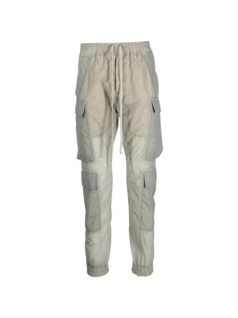 drawstring-waist skinny-cut cargo pants