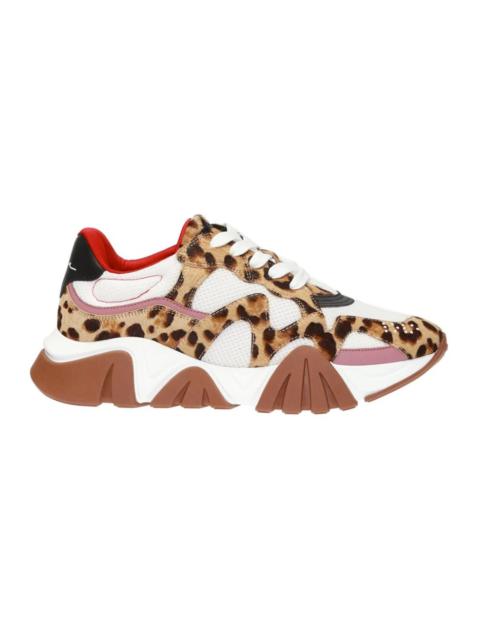 VERSACE LEOPARD SNEAKERS WITH MESH PANELS