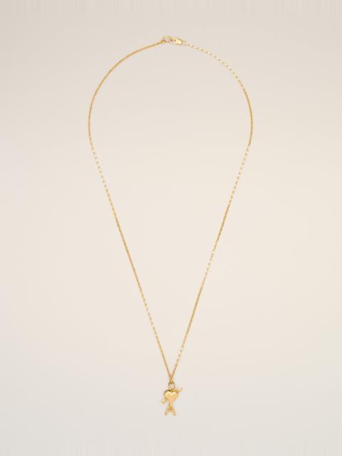 AMI Paris GOLD BRASS NECKLACE WITH HAMMERED AMI DE COEUR ARROW