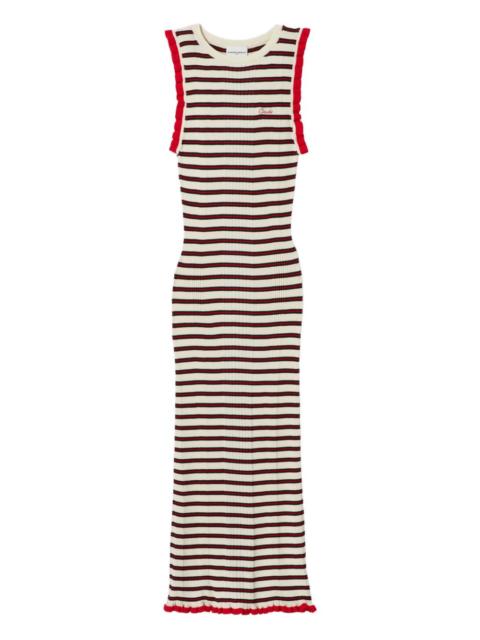 Claudie Pierlot striped ruffled midi dress