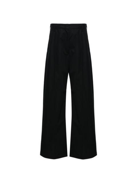 wide-leg cotton trousers