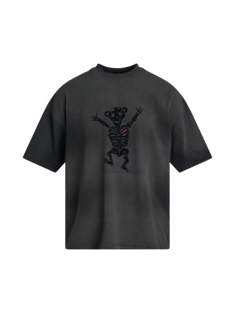 We11done Bolt Teddy Bear Print T-Shirt in Black