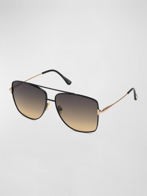 TOM FORD Reggie Metal Aviator Sunglasses