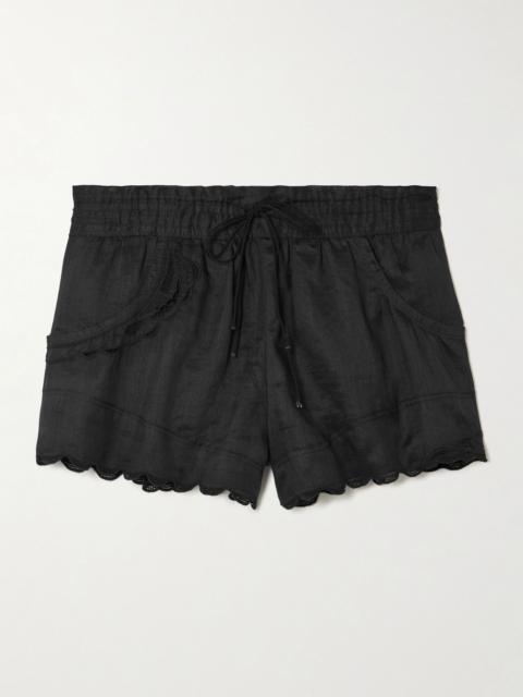 Isabel Marant Lola broderie anglaise ramie shorts Black