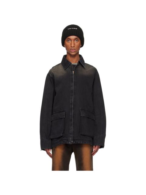 We11done Black Classic Washed Denim Jacket