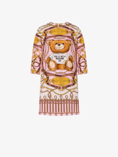 Moschino MILITARY TEDDY SCARF SILK DRESS