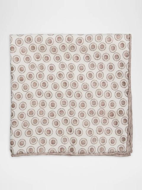 Brunello Cucinelli Men's Polka Dot Silk Pocket Square