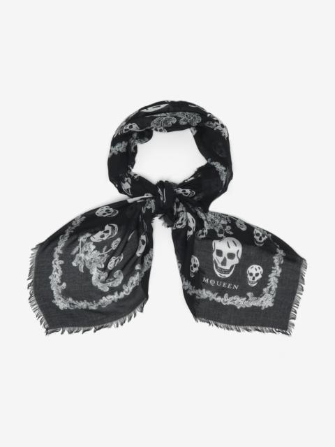 Alexander McQueen Lace Ribcage Skull Foulard