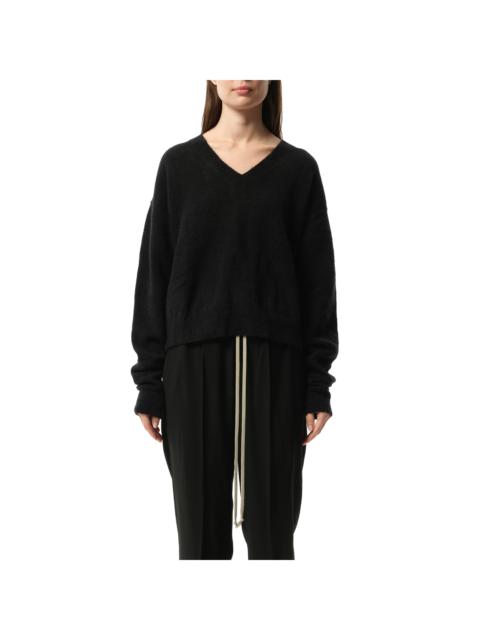 Rick Owens Tommy V Neck Sweater in Black