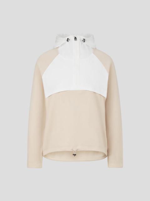 BOGNER Sohra Knitted hoodie in Light beige/white